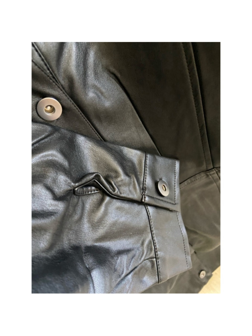 Free People NWT Size 10 Black Faux Leather Shirt Dress Western Moto - Picture 7 of 11